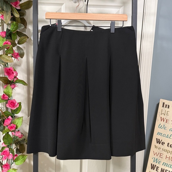 White House Black Market A-Line Skirt Black Pleated Office Career Cocktail - Picture 8 of 16